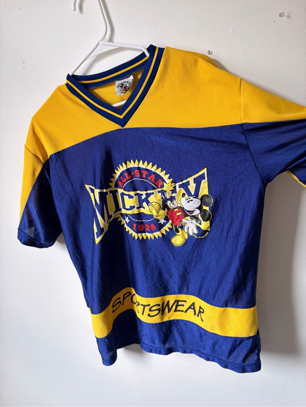 Disney Mickey Mouse Kids Blue & Yellow Sports Tee